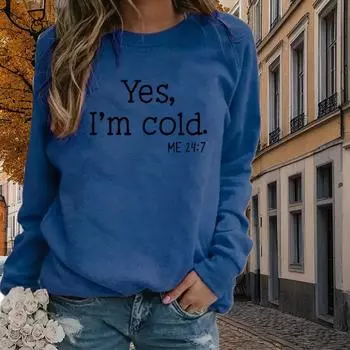 Осенне-весенняя одежда с индивидуальным принтом букв, свитер, топы для женщин, круглый вырез, длинный рукав XS жёлтый