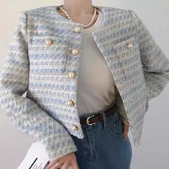 Осенне-весенняя женская куртка в стиле ретро с пуговицами, круглым вырезом, однобортная, с нагрудными карманами, длинными рукавами, свободное пальто для поездок на работу и свиданий S розовый