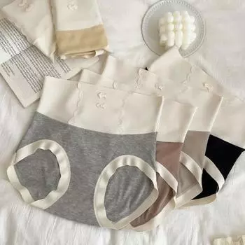 Осенне-зимнее эластичное хлопковое нижнее белье Простые бесшовные расширенные трусы с высокой талией, утягивающие приподнятые ягодицы, дышащие женские треугольные трусики One size