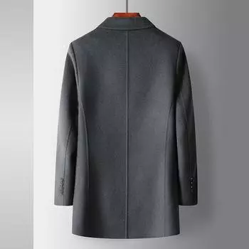 Осенне-зимнее двухстороннее шерстяное пальто ручной работы для среднего и молодого возраста, деловой и досуговый, средний и длинный шерстяной тренч 175