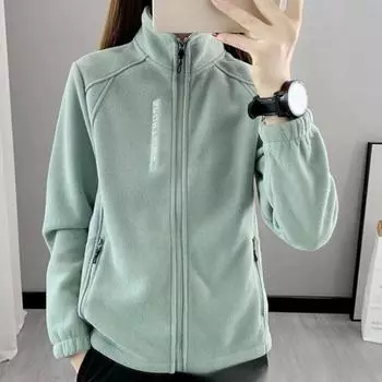 Осенне-зимнее флисовое теплое пальто для женщин, толстовка для спорта на открытом воздухе, повседневная куртка-кардиган на молнии 1XL красный