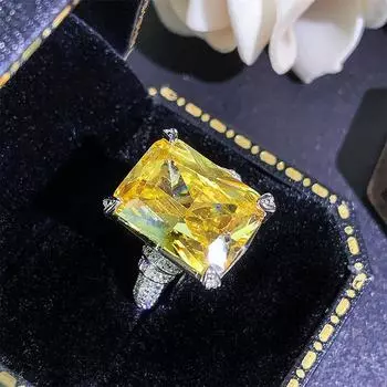 Осенне-зимнее кольцо с ветром, красочное сокровище, изумрудное кольцо Параиба, открывающееся, модное женское, прямоугольник изумрудный