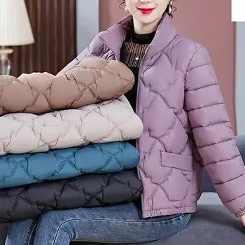 Осенне-зимнее модное пуховое хлопковое пальто большого размера, теплая куртка со стоячим воротником, пальто XL чёрный