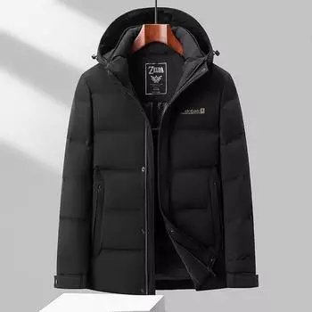 Осенне-зимнее молочное шелковое прессованное клеевое съемное пальто с теплым утиным пухом для молодежи 170