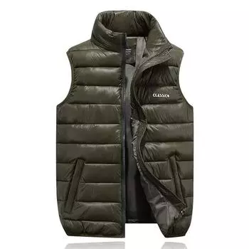 Осенне-зимнее мужское повседневное пальто без рукавов с воротником-стойкой, модное однотонное теплое жилет на молнии, размер пальто:S-6XL S красный