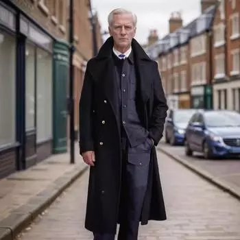 Осенне-зимнее мужское шерстяное пальто, европейское и американское супердлинное пальто, куртка выше колена, мода S чёрный