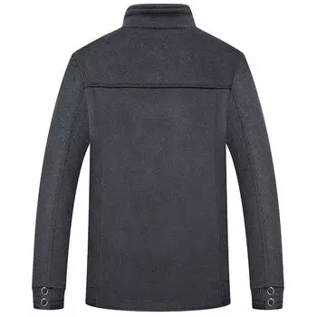 Осенне-зимнее мужское шерстяное пальто, модное не требующее глажки шерстяное пальто, мужская одежда больших размеров M серый