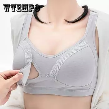 Осенне-зимнее нижнее белье для кормления грудью, антипровисающий бюстгальтер для кормления грудью для беременных женщин, тонкий бюстгальтер из чистого хлопка 42/95BC