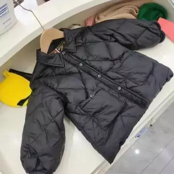 Осенне-зимнее новое детское теплое внутреннее тонкое пальто 110cm чёрный