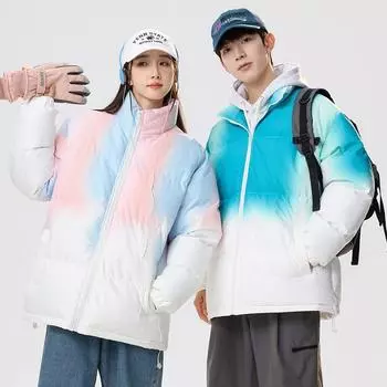 Осенне-зимнее новое мужское хлопковое пальто с капюшоном, парное хлопковое пальто, повседневное свободное корейское модное утолщенное теплое пальто из хлеба S