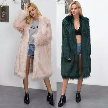 Осенне-зимнее новое женское пальто из искусственного лисьего меха, длинное пальто, большая модная теплая ветровка 6XL