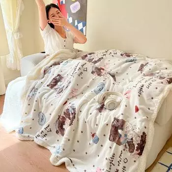 Осенне-зимнее одеяло из шерпы, плюшевое теплое удобное покрывало на кровать, толстое и легкое покрывало, плед 100x150cm(39x59inch)