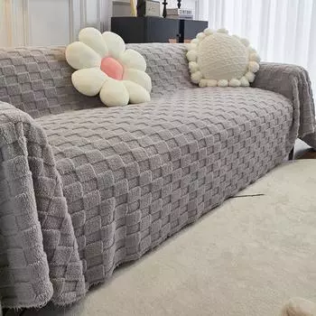 Осенне-зимнее однотонное утолщенное трехмерное замшевое полотенце для дивана, чехол для дивана, чехол для дивана, не царапающийся, универсальный чехол, одеяло 180*130cm