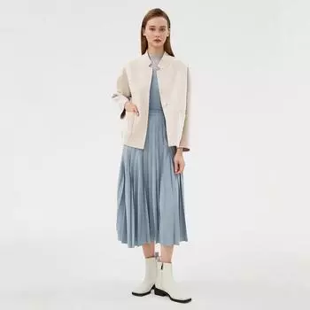 Осенне-зимнее пальто из чистой шерсти с двухсторонним шерстяным плетением, женское короткое свободное пальто большого размера из тонкой шерсти S