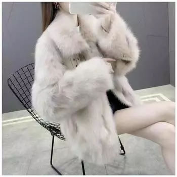 Осенне-зимнее пальто из искусственного меха, женская хлопковая утолщенная кожаная куртка, молодежное модное свободное плюшевое пальто S темно-серого