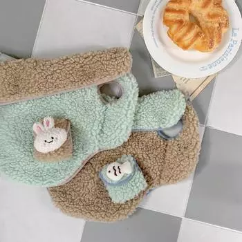 Осенне-зимнее пальто из овечьей шерсти для домашних животных, плюшевый медведь, кошка, ошейник с карманами, йоркширский шнауцер, маленькая собака, теплый жилет для домашних животных, одежда для щенков XS