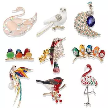 Осенне-зимнее пальто костюм аксессуары темперамент элегантная птица дятел брошь брошь High-End брошь