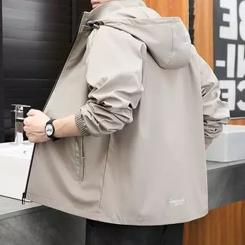 Осенне-зимнее пальто, куртка с шапкой, новый ветрозащитный тренд, универсальная мужская одежда с капюшоном M