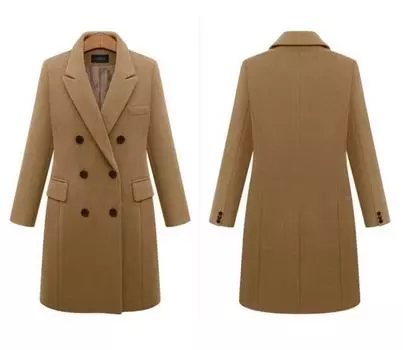 Осенне-зимнее пальто шерстяное женское среднего и длинного размера двубортный шерстяной жакет Европейская станция доставка цельным куском S хаки