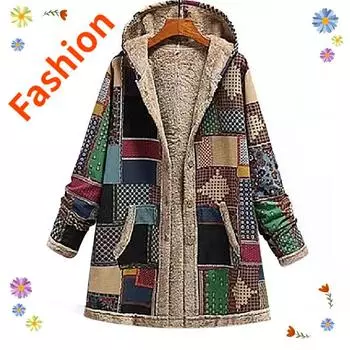Осенне-зимнее пальто, женское теплое пальто, куртка, женское плюшевое пальто, куртка с капюшоном, новые женские пальто, куртка с цветными блоками S зелёный