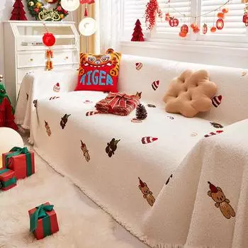 Осенне-зимнее плюшевое полотенце для дивана, теплое утолщенное полотенце для дивана, ткань с полным покрытием, нескользящая, не скатывается, чехол для дивана, подушка 180*130cm