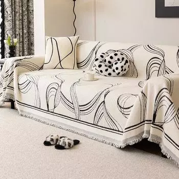 Осенне-зимнее плюшевое полотенце для дивана, высококачественный нескользящий чехол, полностью обернутый, кожаная подушка, цельный чехол, ткань 180*130cm