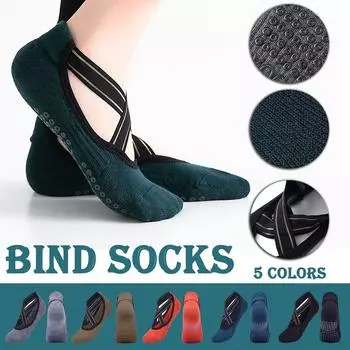 Осенне-зимнее полотенце, хлопковые дышащие нескользящие носки для йоги и фитнеса, пилатеса чёрный