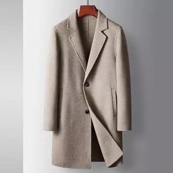 Осенне-зимнее шерстяное пальто-тренч, средней и длинной длины, молодежная легкая, роскошная, деловая, двухсторонняя, повседневная, теплая куртка 170