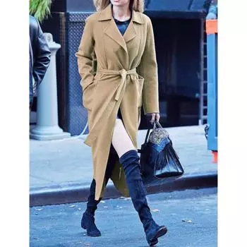 Осенне-зимнее шерстяное женское пальто длинное большого размера Nizi Coat S