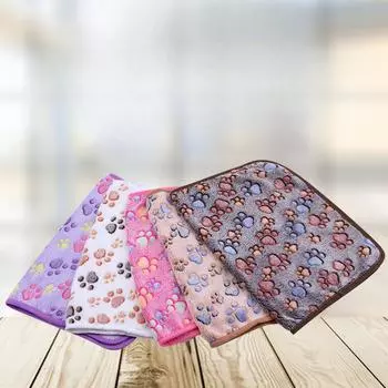 Осенне-зимнее теплое одеяло для домашних животных с рисунком, одеяло для собак из мультфильмов, коврик-гнездо для кошки S (60 * 40CM)