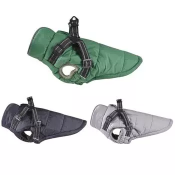 Осенне-зимнее теплое пальто для домашних собак с ремешком для натяжения полиэстер ветрозащитный жилет для щенков одежда для домашних животных XS-2XL XS