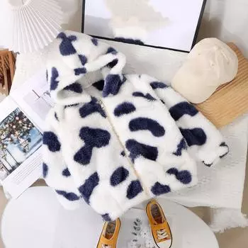 Осенне-зимнее теплое утепленное бархатное пальто для девочек среднего и большого возраста с капюшоном и застежкой-молнией 150 синий