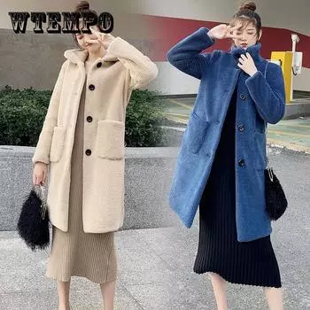 Осенне-зимнее женское короткое пальто из зернистого искусственного меха, теплое утолщенное пальто средней длины XL