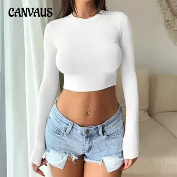 Осенне-зимнее женское облегающее платье Spice Girls с круглым вырезом и ультракоротким длинным рукавом S белый