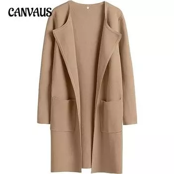 Осенне-зимнее женское пальто, однотонный модный кардиган, удобный повседневный твидовый пиджак, пальто