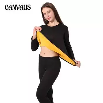 Осенне-зимнее женское термобелье из золотого флиса, теплый двухслойный комплект с длинными рукавами и утепленными топами и брюками большого размера L красный