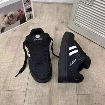 Осенне-зимние бархатные хлопковые туфли на толстой подошве, нескользящие и холодостойкие, повседневные кеды, универсальные повседневные кампусные туфли 35