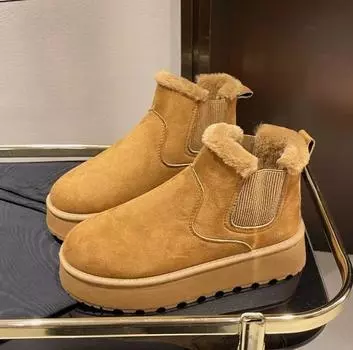 Осенне-зимние бархатные нескользящие теплые зимние сапоги для женщин, новые дизайнерские повседневные сапоги с мягкой подошвой и увеличенной платформой, женская обувь 36