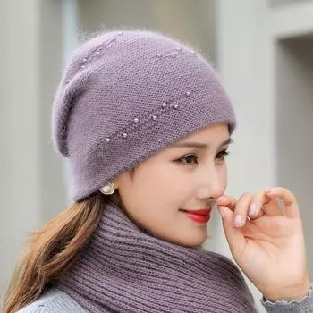 Осенне-зимние береты из кроличьего меха для среднего и пожилого возраста, женские утепленные теплые и холодные наушники, шапки Baotou