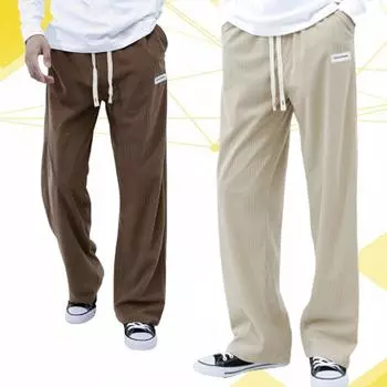 Осенне-зимние брюки мужские повседневные широкие брюки High Street свободные прямые брюки Darwing Yasheng S хаки