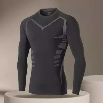 Осенне-зимние быстросохнущие леггинсы с длинным рукавом и спортивные футболки 4XL чёрный/чистый