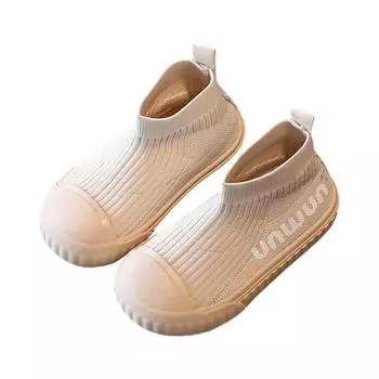 Осенне-зимние детские кроссовки, детская повседневная обувь, детские носки, повседневные дышащие нескользящие кроссовки с вязаным верхом 25