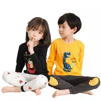 Осенне-зимние детские пижамные комплекты, одежда для маленьких девочек, пижамы для мальчиков, пижамы для девочек, детская одежда для сна, детская футболка с длинными рукавами + штаны 1-2 Years