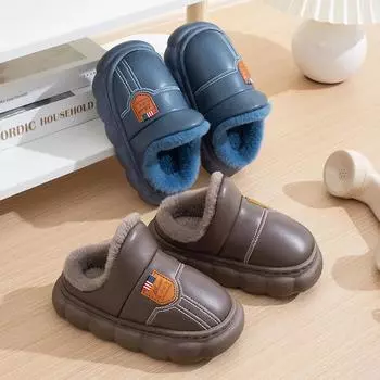 Осенне-зимние детские тапочки из хлопка с толстой подошвой и противоскользящим покрытием 24/25 inner length 15.5CM