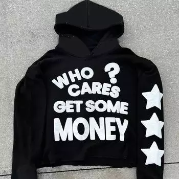 Осенне-зимние хип-хоп Y2K Street Style Letter Graffiti Printed Fashion мужские и женские теплые толстовки с капюшоном M