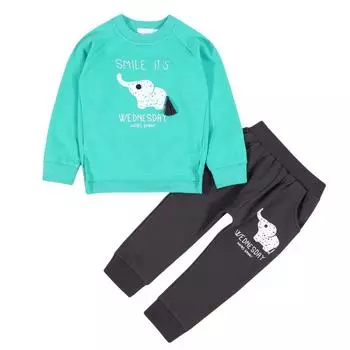 Осенне-зимние комплекты из 2 предметов для маленьких девочек и мальчиков, повседневный хлопковый костюм, детский длинный топ с буквами из мультфильма + полные штаны, комплекты одежды 100