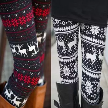 Осенне-зимние леггинсы с принтом лося и снежинок. Узкие брюки с высокой талией. Эластичные толстые теплые и мягкие рождественские длинные брюки с подъёмом ягодиц. Нижние брюки. L