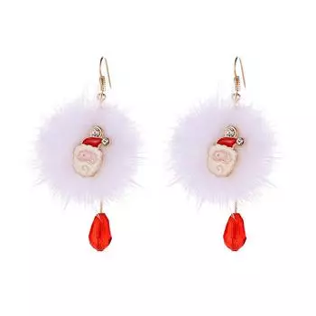 Осенне-зимние модные серьги Санта-Клауса сливы оленя ушки ногти меховой шарик красные серьги ювелирные изделия MIT