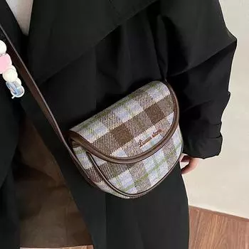 Осенне-зимние модные женские сумки в клетку, новая модная сумка через плечо Hundred, изящный мини-кошелек с клапаном для телефона