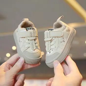 Осенне-зимние мягкие дышащие кроссовки для малышей для мальчиков и девочек, повседневная обувь с защитой от падения для детей от 0 до 4 лет Size 19, 12.5 cm